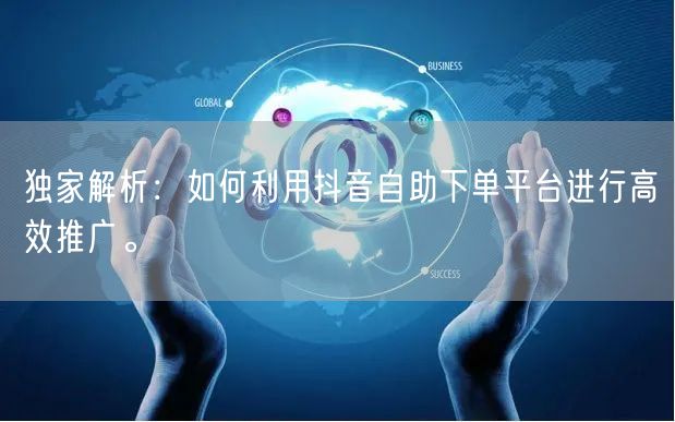 独家解析：如何利用抖音自助下单平台进行高效推广。